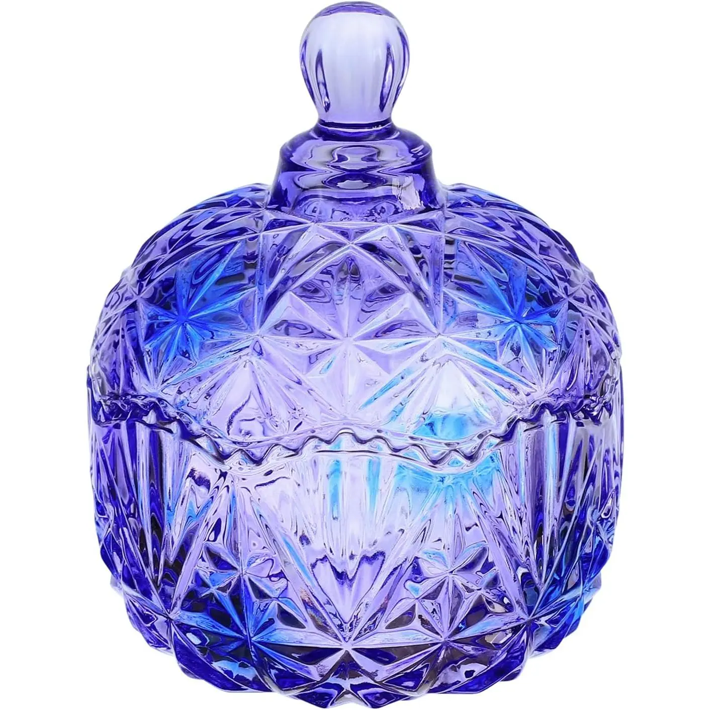 Vintage European Royal Glass Jar, Candy Jar with Lid Small Item Storage Jar (Purple Glaze)