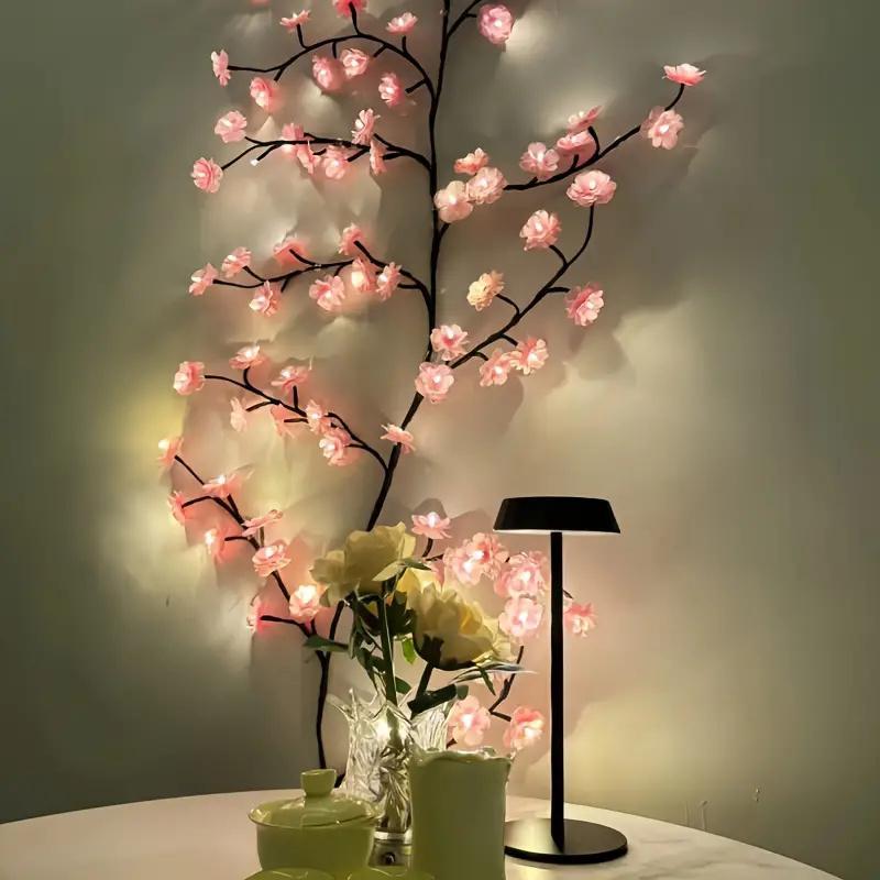 Cherry Blossom Branch Shaped LED Lights, USB Powered Creative DIY Holiday Vine Light, Suitable for Living Room, Bedroom Wall Decoration, Interior LED Lights for Bedroom Fall Decor, Prince Room, Led Lighted