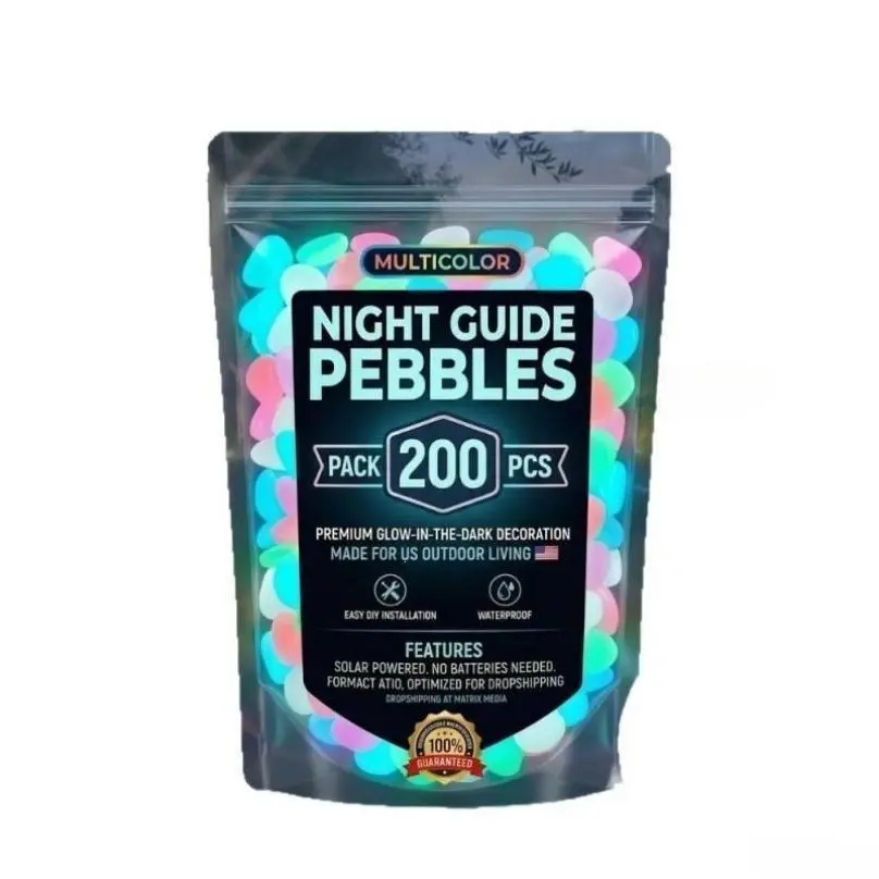 Decorative Stones, 200pcs Glow-in-the-Dark Multicolor Pebbles for Garden Walkways, Patios, and Aquarium Decor, Outdoor, 1Cm, Approximately 1Cm, Bagged Pack, Fish Tank Aquarium Decoration, Light-Up Rocks, Bag Pack, 120G, Decorative Pebbles, No Batteries Ne