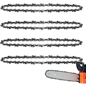 4 Pack 12 Inch Chainsaw Chains 3/8 LP Pitch .050" Gauge 45 Drive Links, 12" Replacement Chain Low-Kickback Compatible with Craftsman, Greenworks, Poulan, Remington, Echo, Ryobi and more