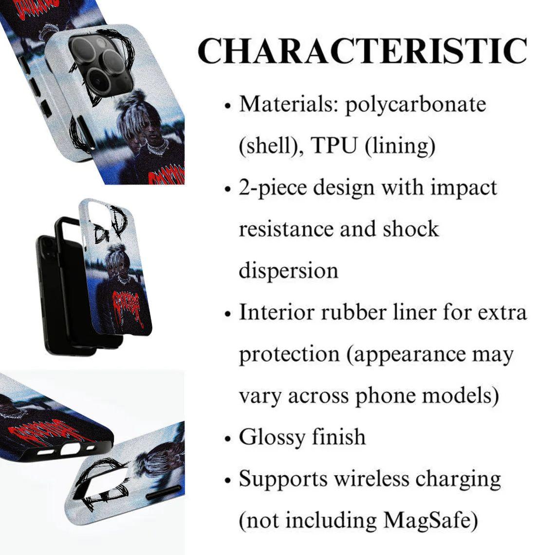 XXXTentacion-Themed 2-in-1 Film-Style Phone Case — Compatible with iPhone 12, 13, 14, 15, 16, 17 Series — Glossy Finish, Drop-Resistant, and Fade-Resistant Protective Cover