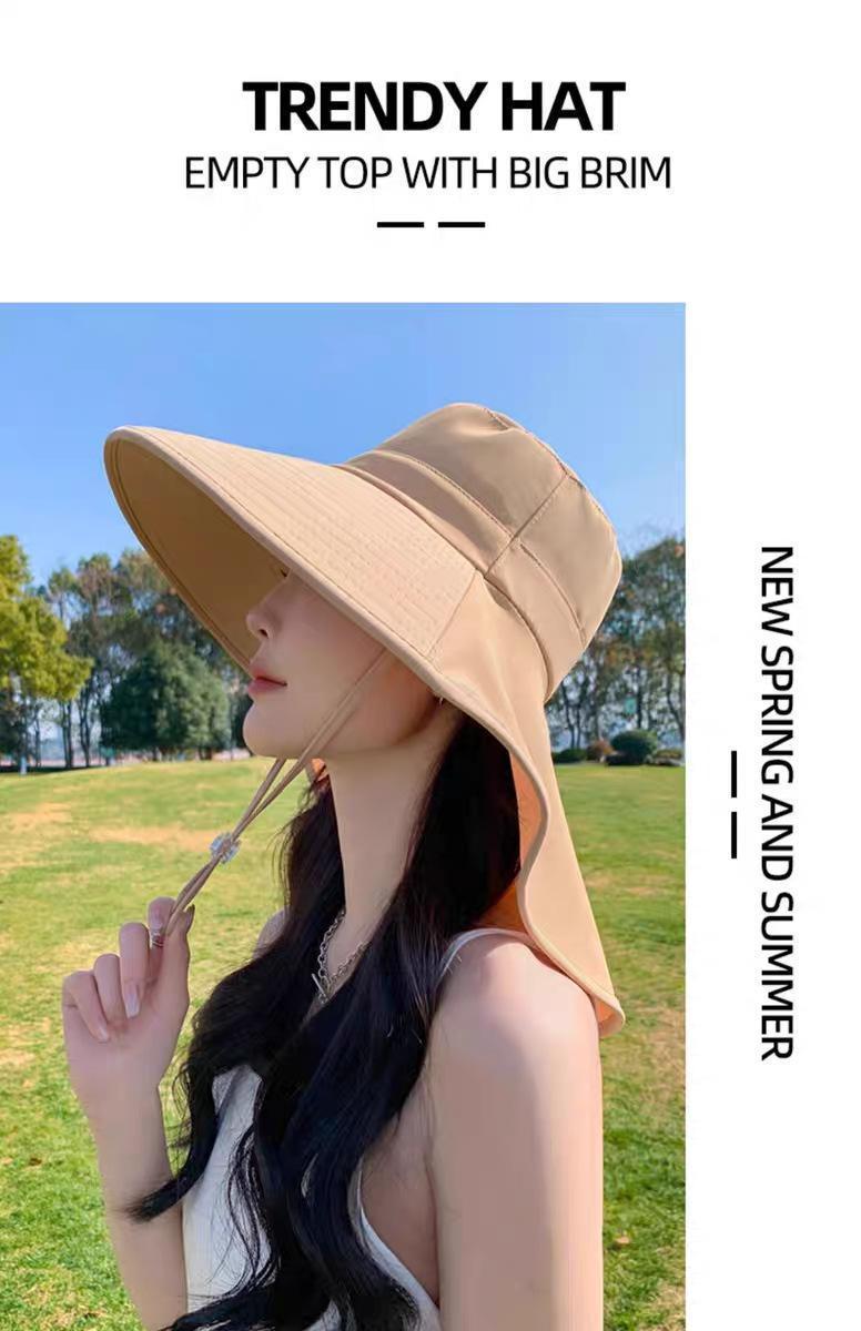 BIGWIG Women's Summer Large Sun Hat, Outdoor Hiking Fisherman's Hat, Summer Foldable Soft Hat, Wide Brim Hat, Fishing Hat, Neck Protection, Suitable for Beaches and Hiking