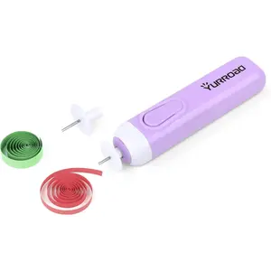 2 in 1 Electric Quilling Pen, Dual Head Paper Quilling Tool for 1.5mm-10mm (1/16" to 3/8") Paper Strips, Electric Slotted Rolling Tool for Faster, Easier Coil Making - Purple