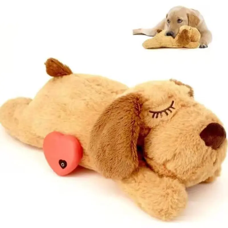 Puppy Pet Supplies Heartbeat Plush Toy, Anxiety Relief Companion Dog Toy, Heartbeat Entertainment Puppy Toy, Comfortable and Fun