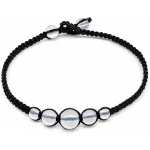 CCBFY Opal Moonstone Anklet Bracelet Braided Woven Wax Cord Adjustable Anklet for Men Women