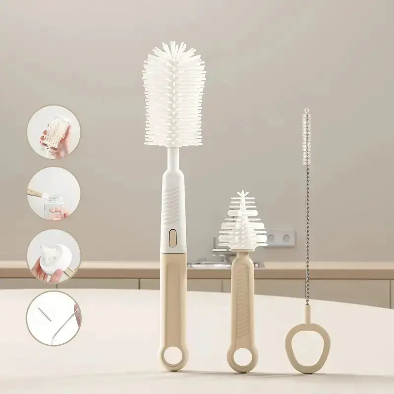 Silicone Bottle Brush Set, Pacifier Cleaning Tool, Straw Cleaner Kit, Cup Mouth Brush Set for Babies &, Bottle Washer