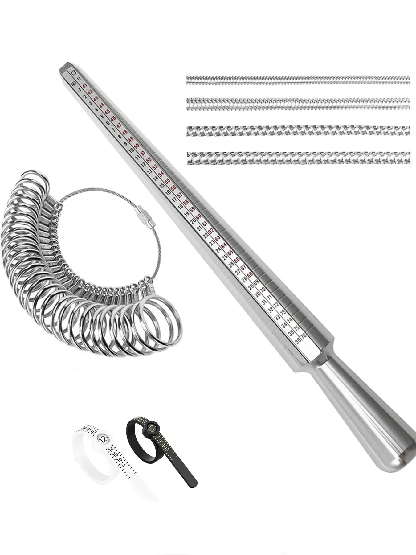 High-Quality Steel Ring Sizer Kit, Reusable Pointer with Magnifier, American Ring Size Measurement Tool, Jewelry Making Essentials