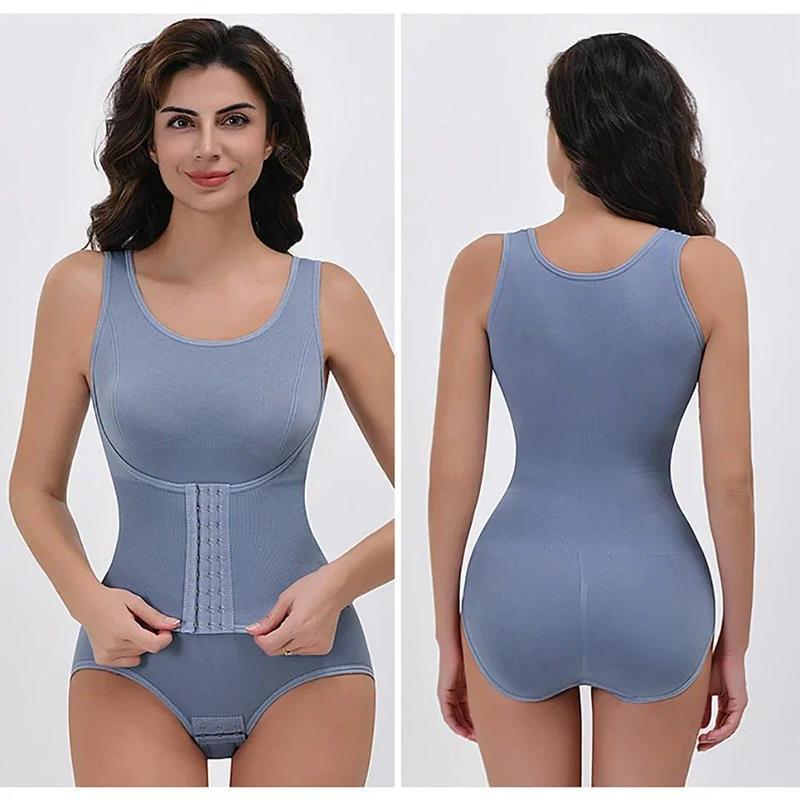 Women Zipper Bodysuit Shapewear For Daily Wear And Posture Support, Integrated Belt Body Shaper Top With Tummy Control, Waist Support, Firm Compression