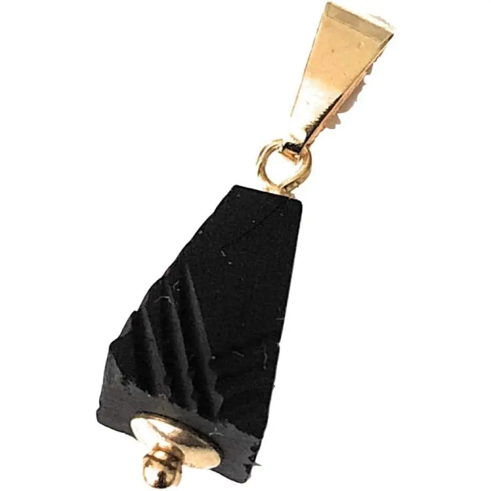 Real Azabache Pyramid Stone Protection Pendants for Chains Mal de Ojo
