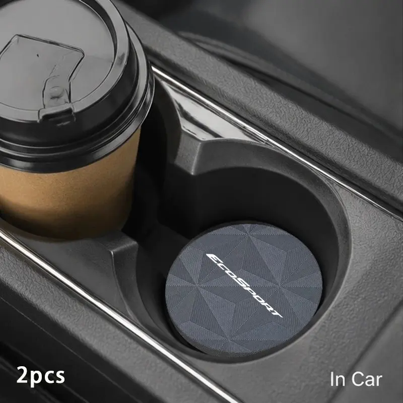 Ford Ecosport Cup Holder Set, 2pcs Diamond Pattern Design, Dust-Proof & Scratch-Resistant, Ideal for Daily Commuting Vehicles