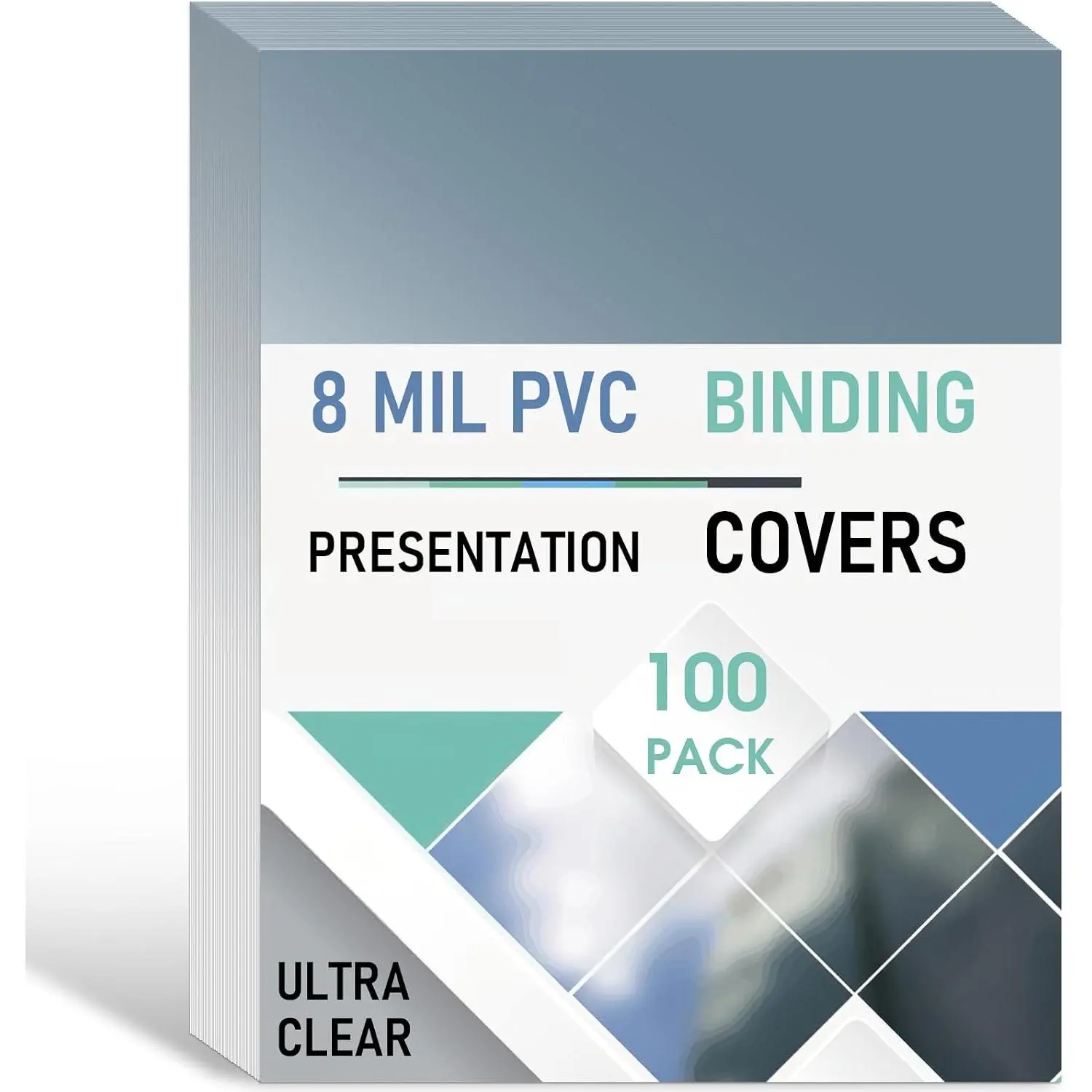 20 count PVC Binding Presentation Covers, 8 Mil Clear Report Covers for Book