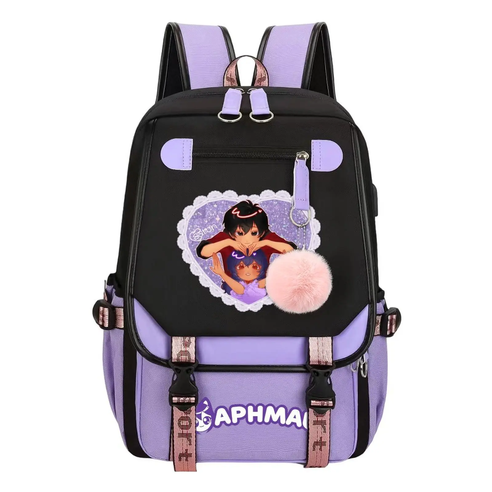Aphmau And Aaron!! Print Backpack for Boys & Girls, Teen Student School Bag, Large Capacity Backpack,  Water-Resistant Durable Design, Multi-Pocket Organizer, Perfect Birthday & Holiday Gift 11.4” × 18.1”