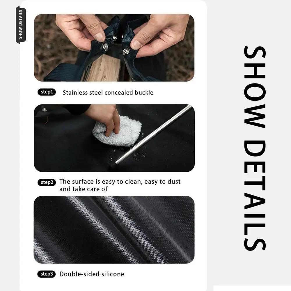 Fire Pit Fireproof Mat Hexagonal Foldable Firewood Bag Ember Mat Heat Resistant Fireproof Pad With Hanger Ear For Camping BBQ