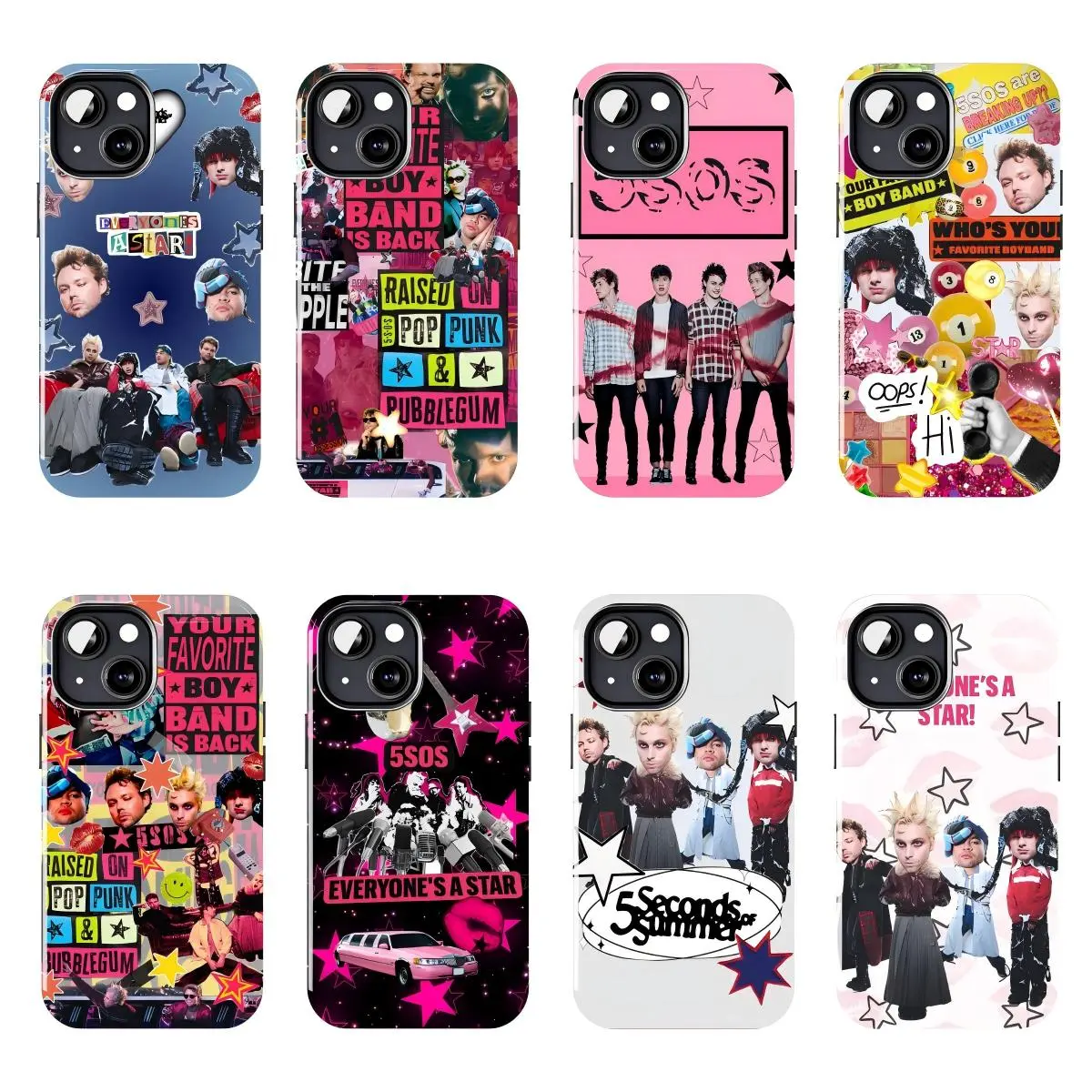 5 Seconds of Summer 5SOS Smartphone Cellphone Casing, Pop Punk Rock Music Aesthetic Band Collage Cover, Luke Hemmings Michael Clifford Calum Hood Ashton Irwin Fan Gift, Protective for iPhone 11-17 Pro Max/Plus & Samsung Galaxy S23-S25 Devices, Accessories