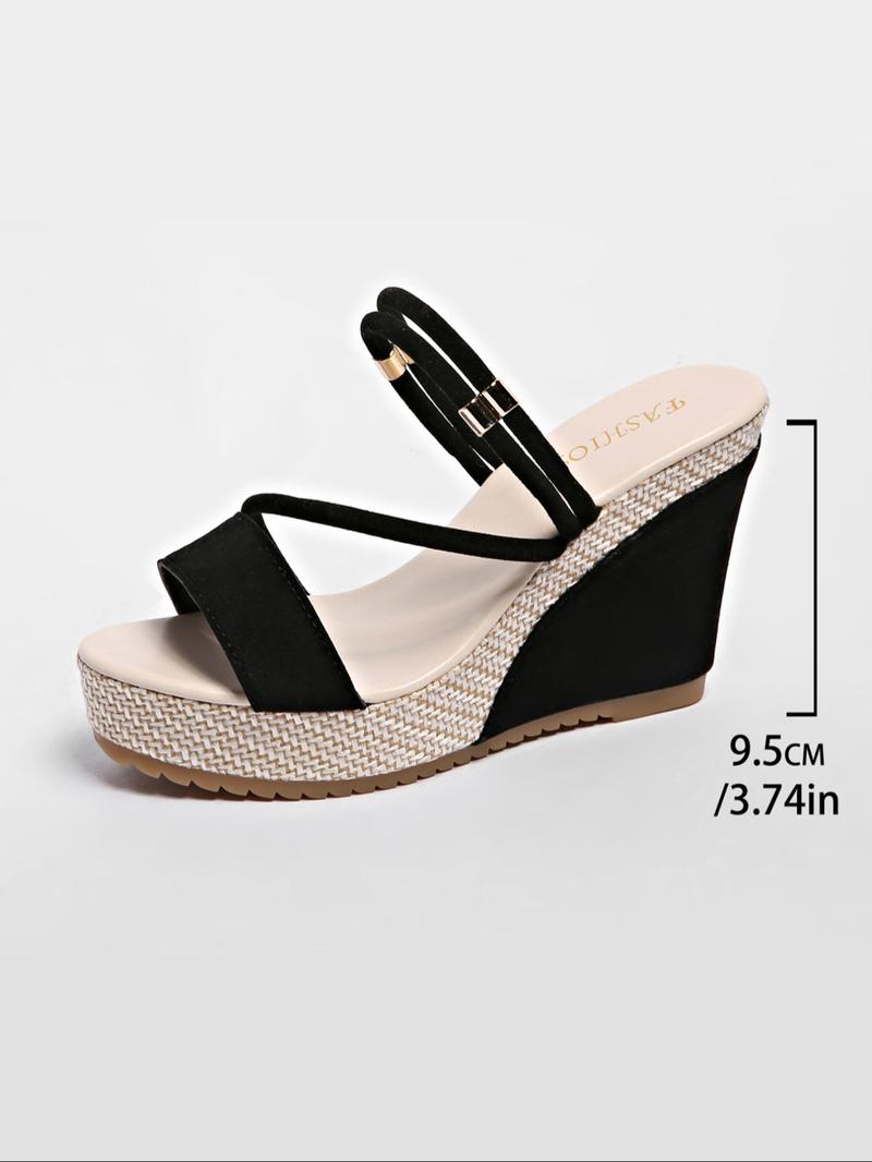 Women's Fashionable Ethnic Pattern Design Platform Wedge Sandals, Casual Comfortable Heeled Strap Sandals for Daily Wear, Trendy All-match Sandals for Women & Girls, Walking Shoes