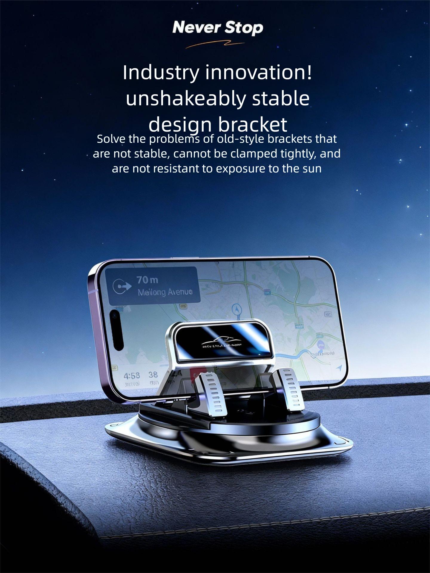 Car phone holder 360 degree rotation, suitablefor car navigation in-car dashboard, horizontaland vertica screen adjustment angle,suctioncup fixed non-slip mobile phone holdersuitable for iPhone and Android