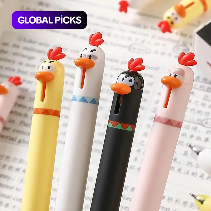 Creative Gel Ink Pens Set, 4/8/10 Pack, 0.5mm Quick-Dry Click Writing Pens, Unique Design Fun Office Gift, Pens for Christmas, Gel Pens Quick Drying #GLOBAL PICKS