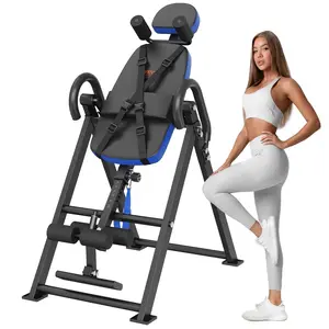 【DealsForYouDays】VEVOR Inversion Table, 300 lbs Capacity Heavy Duty Inversion Table, Decompression Back Stretcher Machine, Strength Training Equipment with Headrest, Ankle Lock, Adjustable Protective Belt, Blue/Black