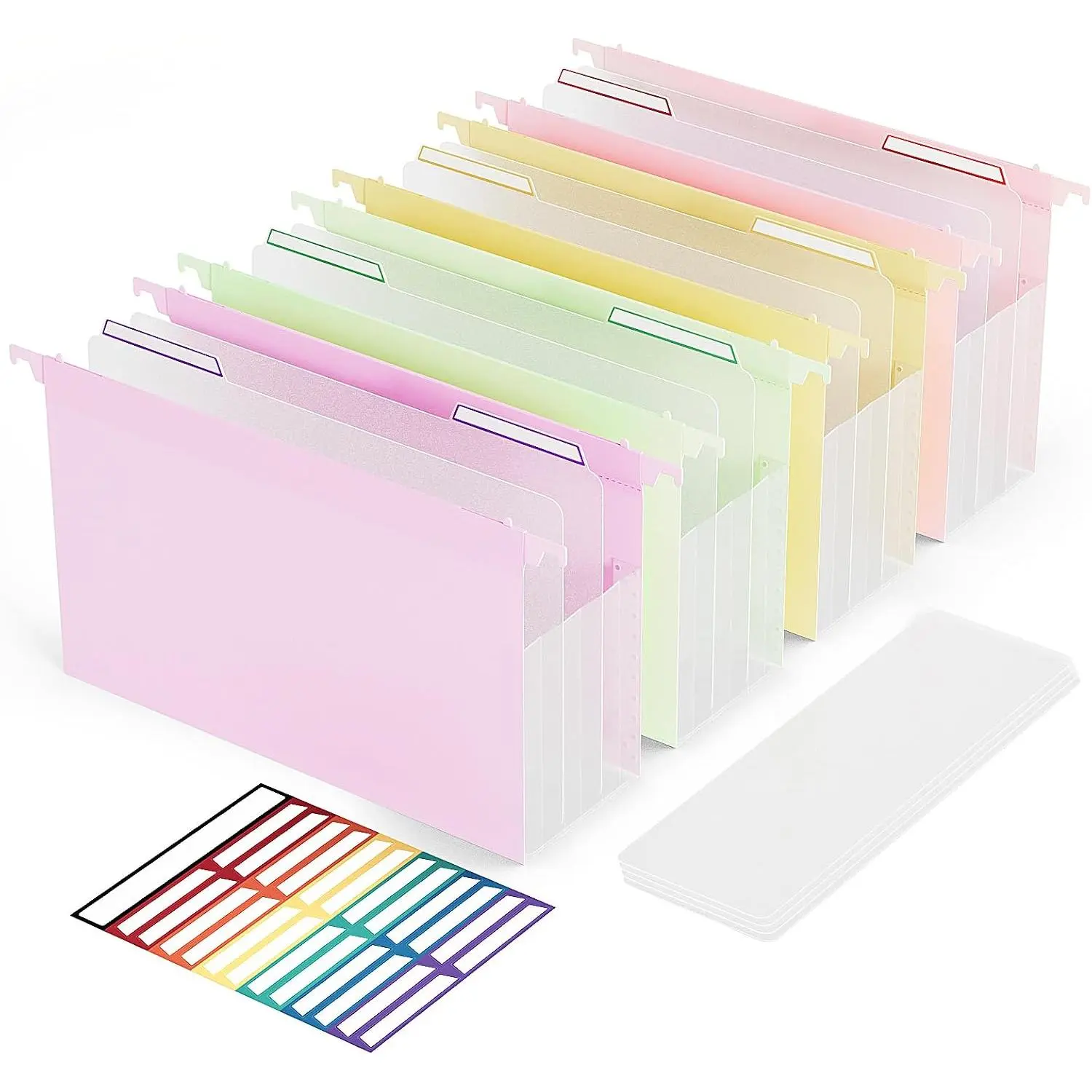4 Pack-4.72" Plastic Expanding Hanging File Folders,Legal Size |   Reinforced Accordian Folder , Large Capacity 4.72"1000 sheets, Removable Labels,Insertable Tabs,for Filing Cabinet