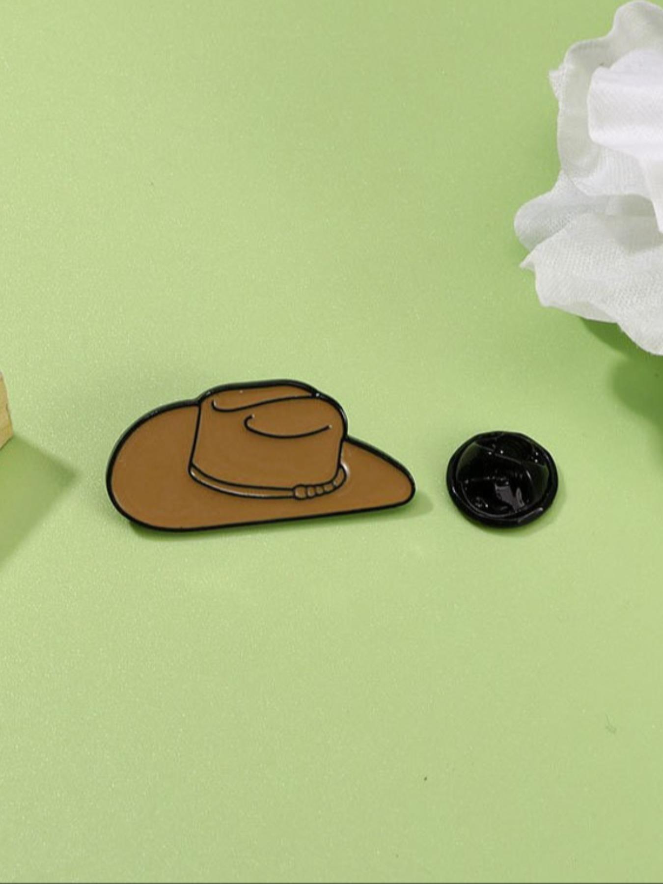New Cowboy Hat Design Brooch, Enamel Pin, Hat Pins Suitable for Backpacks, Jeans, Scarves, Hats Decoration, Trendy All-match & Exquisite Brooch for Birthday Gift