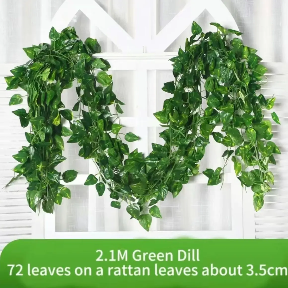 12pcs Artificial Plant 2.1m Ivy Leaf Wreath, Silk Wall DIY Hanging Vine, Family Garden Decoration, Wedding Party Fake Wreath Leaves