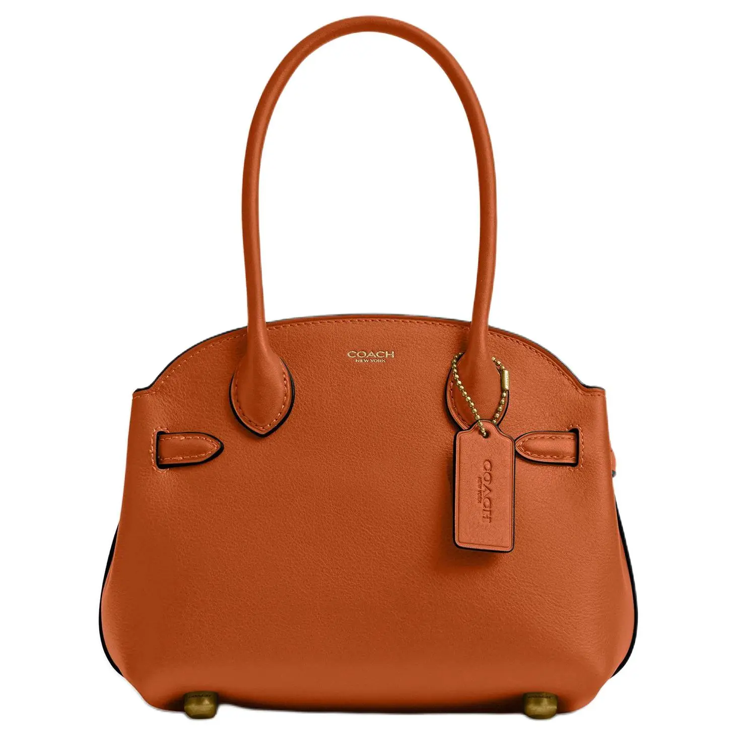 COACH Empire Carryall 21 Tote Bag for Women – Small, Caramel-Colored Leather with Gold Hardware