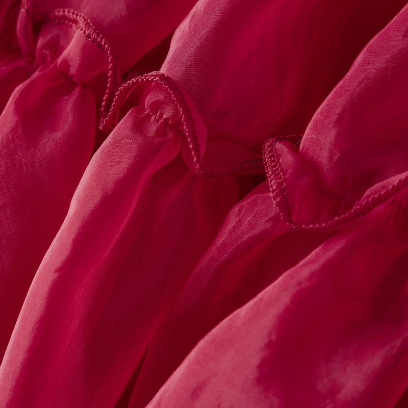 Womens Party Tutu Dress Stylish Solid Ruffled Trim Tie Back Sleeveless Tie-Shoulder Midi A-Line Dress