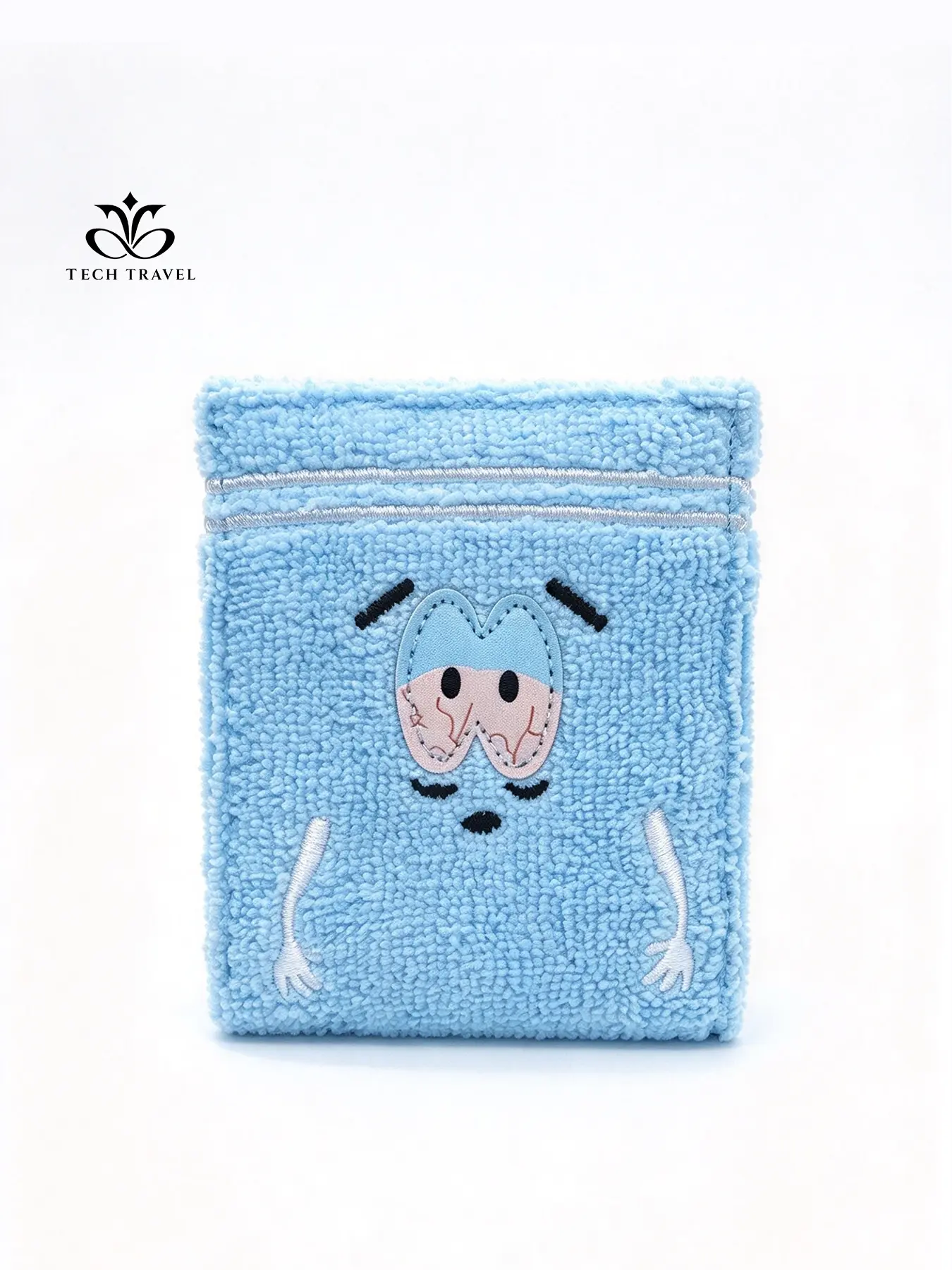1 Pc Fuzzy Cartoon Face Bifold Wallet | Ugly-Cute & Y2K Aesthetic | with Embroidered Graphic, Clear ID Window, Multi-Card Slots & Plush Texture | for Women Girls Daily Commute, Party & Novelty Gift.