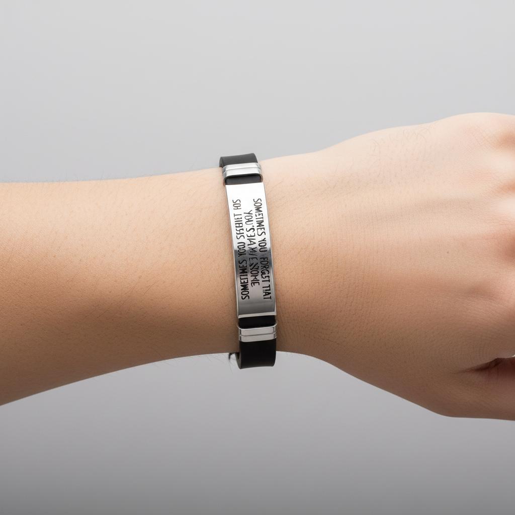 "Sometimes You Forget That You're Awesome So This Is Your Reminder" Engraved Silicone Bracelet, Inspirational Motivational Gift for Men Women, Adjustable Wristband for Birthday, Christmas, Encouragement Gift