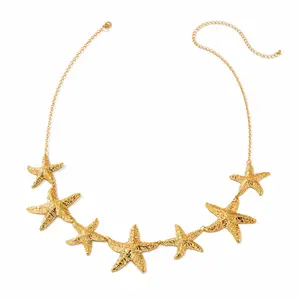 Gold Starfish Waist Chain for Women, Beach Body Jewelry Belly Chain Summer Vacation Bikini Waist Accessory, Trendy Ocean Starfish Chain