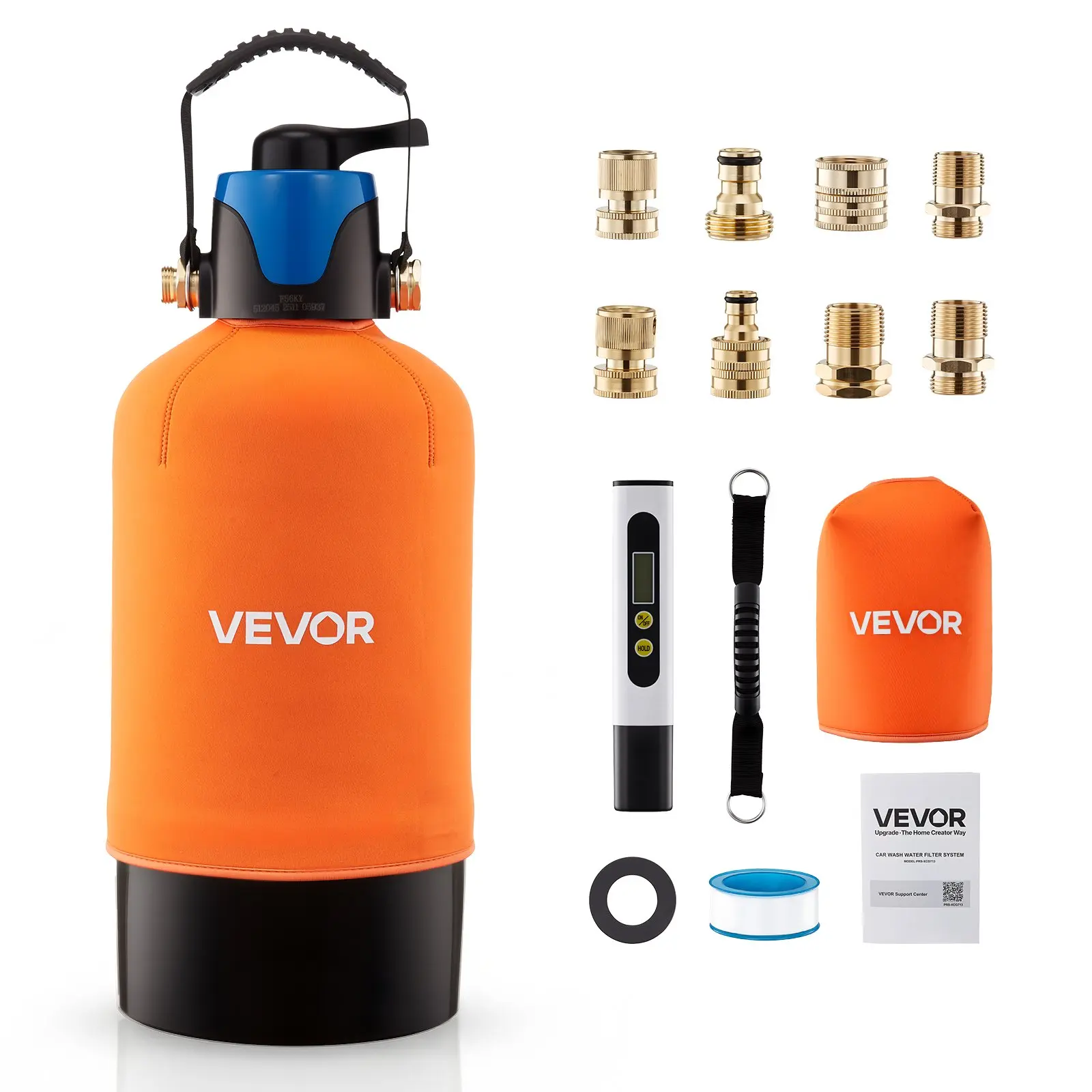 VEVOR Deionized Water System for Car Wash, Spotless Car Wash Water System with 10L DI Resin, Bypass Valve & TDS Meter, Spot-Free Deionized Water Filter for Cars RVs Motorcycles Windows
