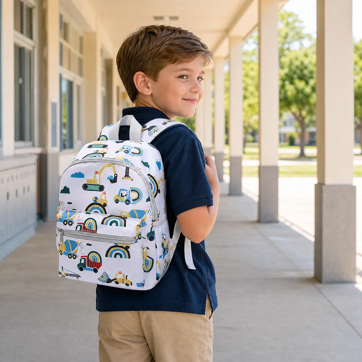 Cute Cartoon Kids Backpack for Boys Girls - Lightweight Toddler Schoolbag for Preschool & Kindergarten, Large Capacity Travel Daypack with Comfort Shoulder Straps, Unisex, Adjustable, Daily Use, Large Storage, Cartoon Print, Oxford Cloth