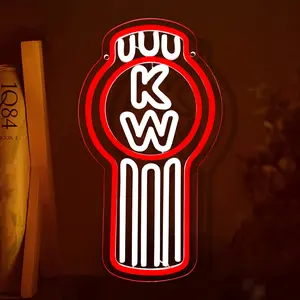 Kw Kenworth Neon Signage, Classic Vibrant Style, USB Powered, Adjustable Retro Wall Art, Home Decor, Bar, Pub, Cafe, Garage, Men's Space
