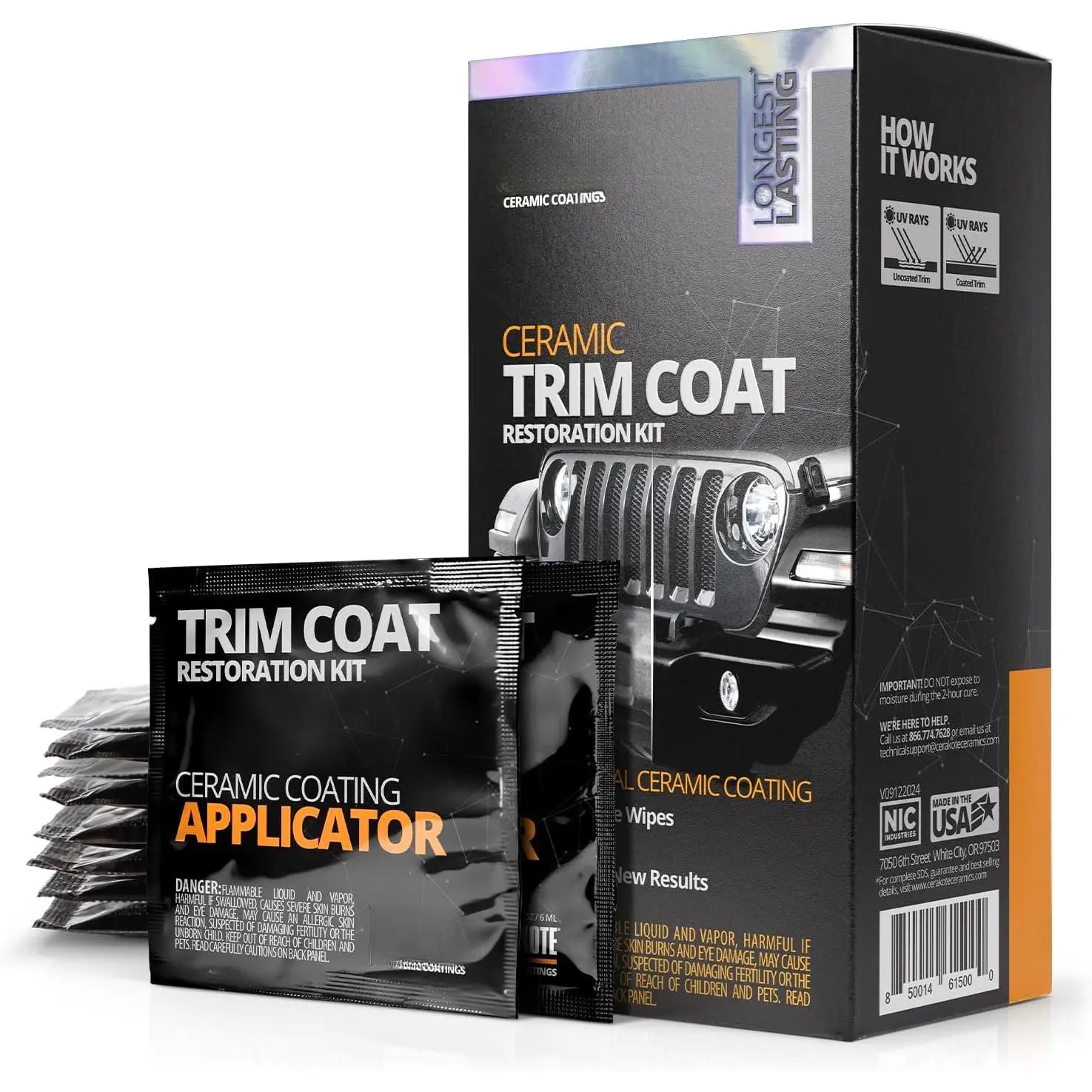 ® Ceramic Trim Coat Kit - Quick Plastic Trim Restorer - Ceramic Coating Guaranteed Restoration to Last Over 200 Washes – A Ceramic Coating, Not a Dressing | Quick Trim Restorer, Guaranteed Restoration Over 200 Washes, Ceramic Coating Not a Dressing