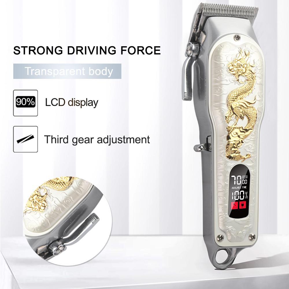 Dragon Pattern Hair Clipper Set, 1 Box USB Rechargeable Hair Trimmer Set with Accessories, Professional Hair Clipper Set for Men, Barber Equipment