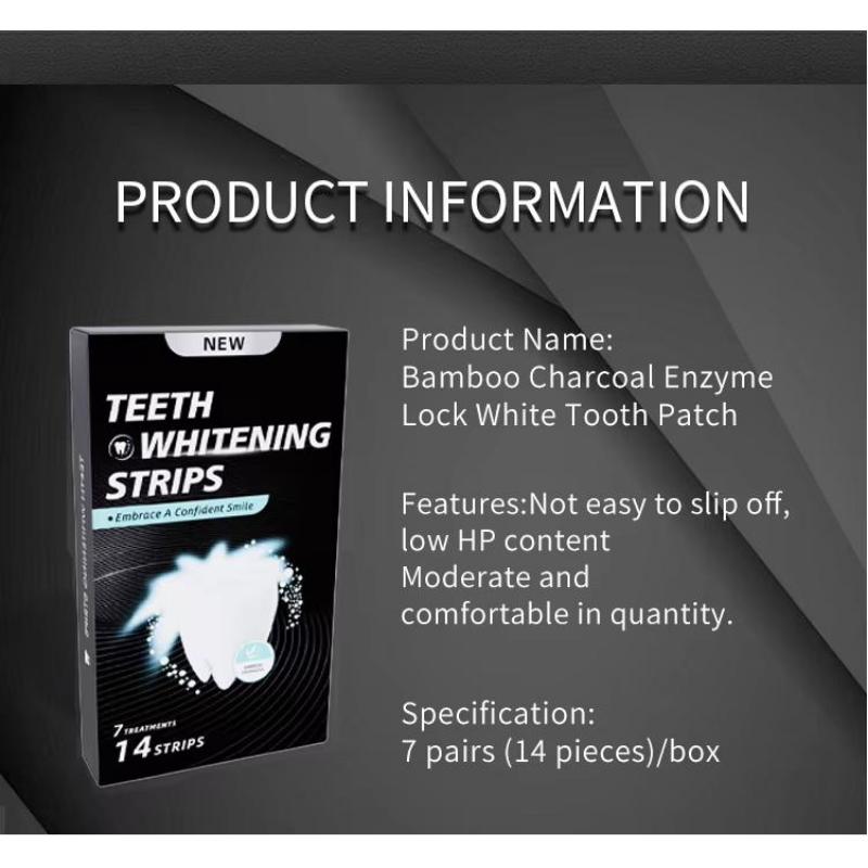 Bamboo charcoal enzyme fresh smoke tea stain removal whitening teeth strips HP bleaching strips Gift