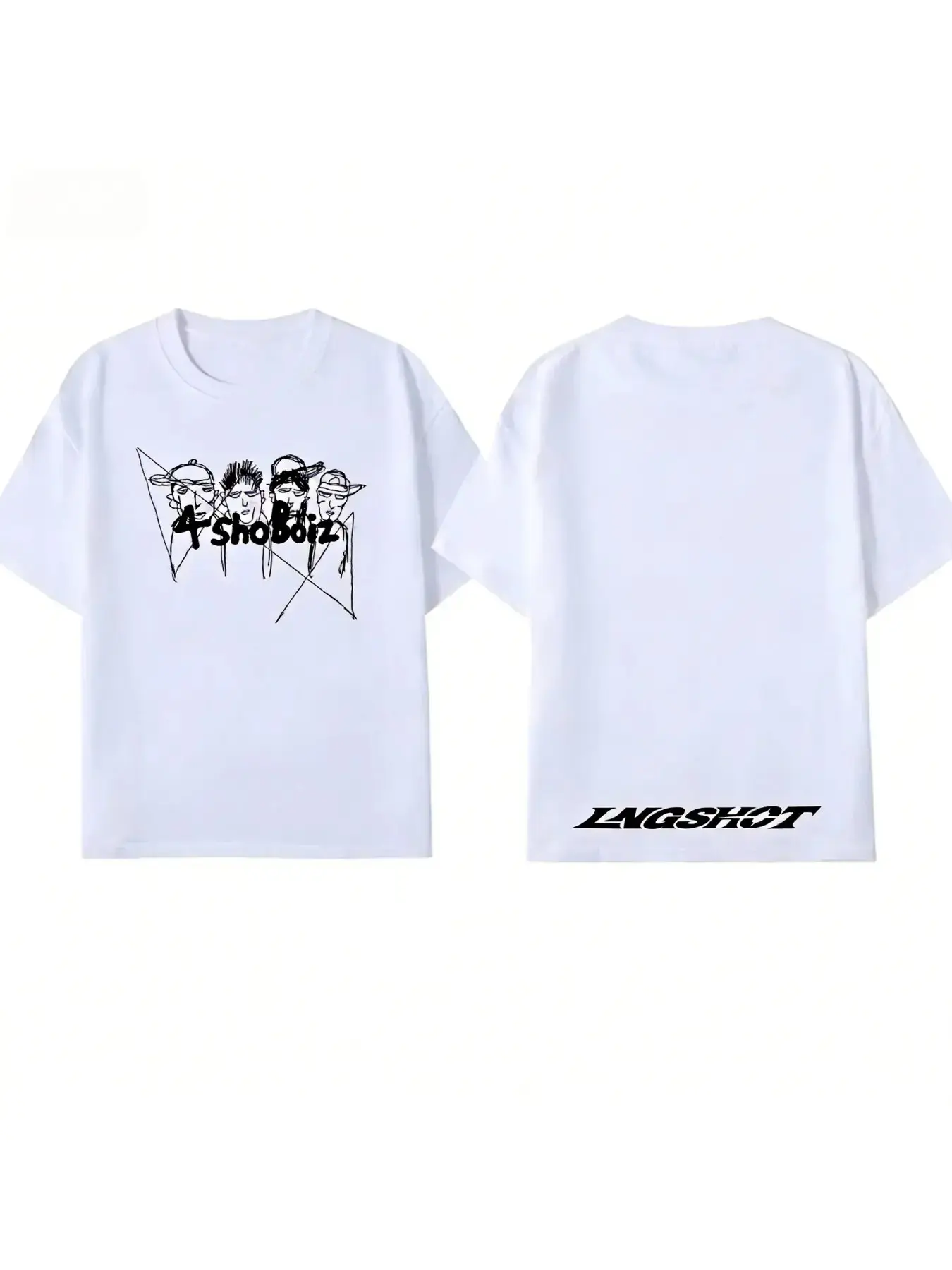 2026 Summer Lngshot Jay Park Style High-Quality Casual Streetwear T-Shirt, Hip-Hop Trendy Top, Unisex Long Sleeve Baggy Oversized Loose Fit, All-Over Print Design