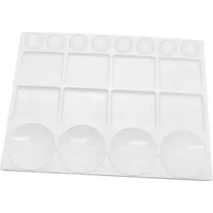 2pcs 20 Holes Watercolor Paint Tray Palette, 13x10 Inches Acrylic Mixing Pallet, Large Square Plastic Artist Palette
