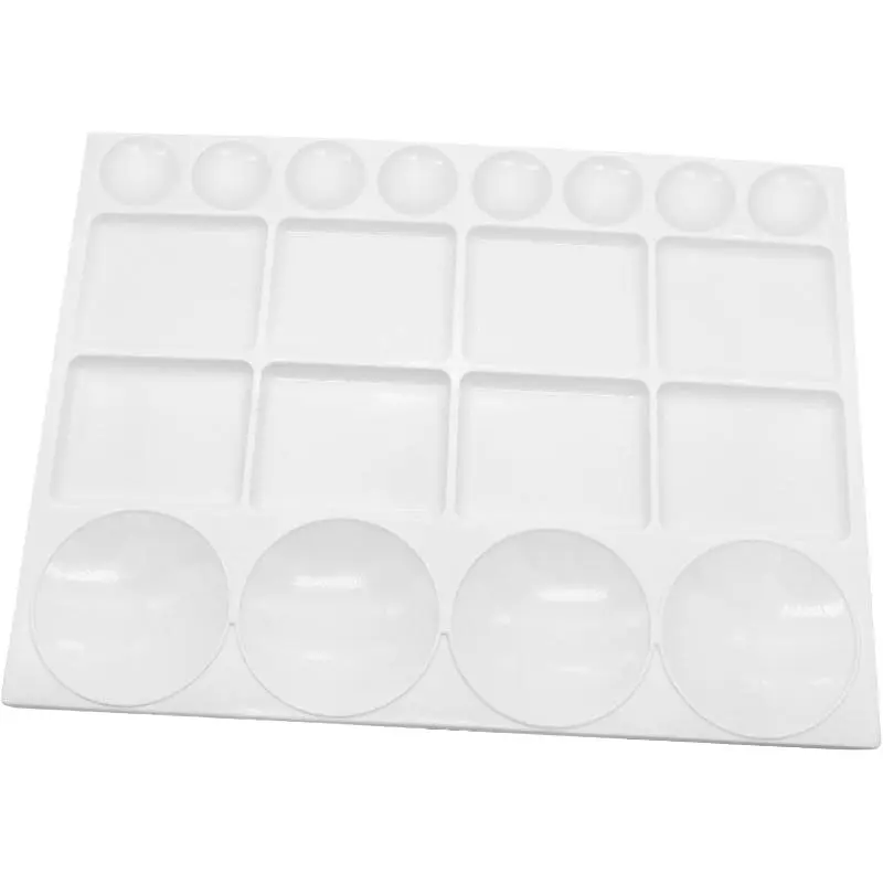 2pcs 20 Holes Watercolor Paint Tray Palette, 13x10 Inches Acrylic Mixing Pallet, Large Square Plastic Artist Palette