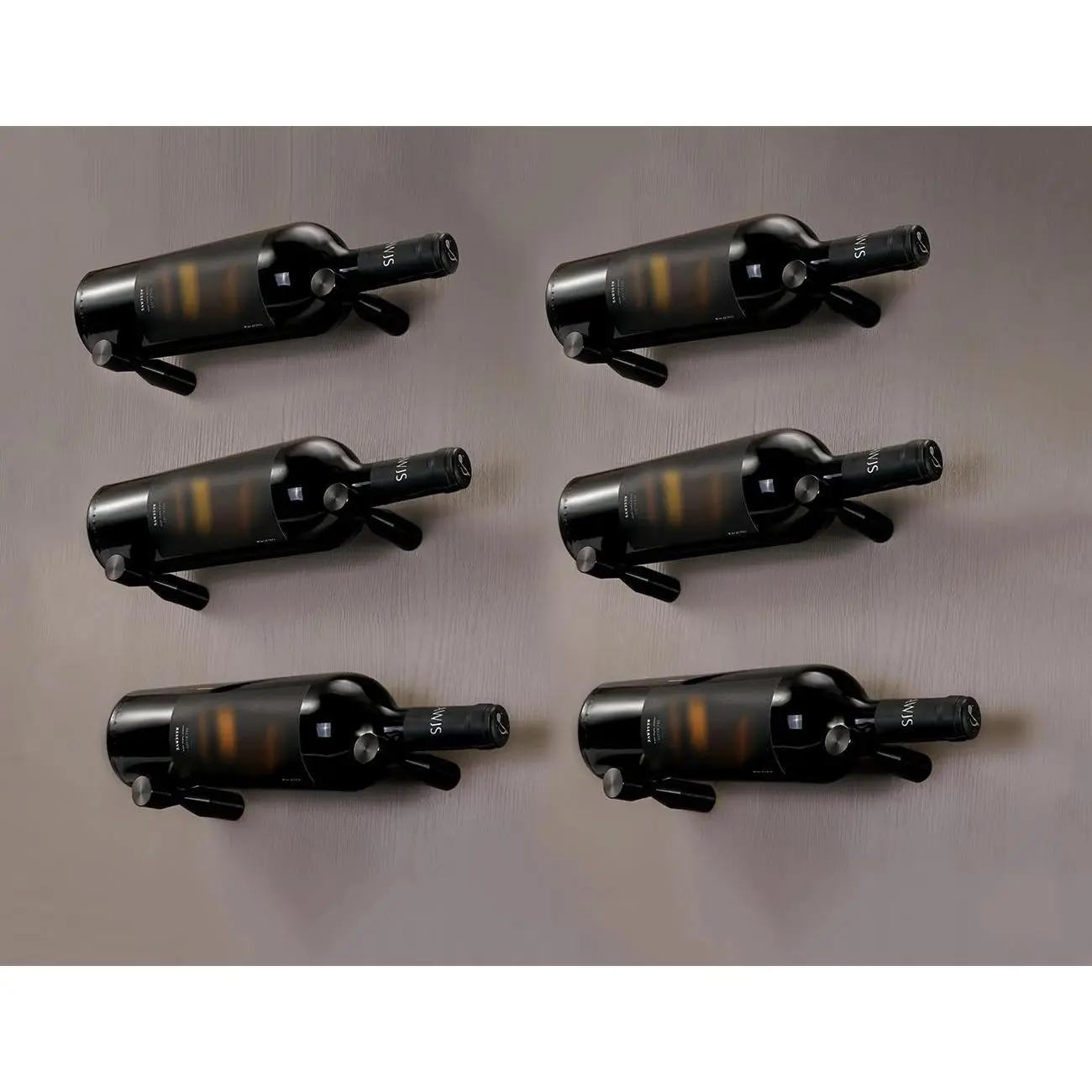 Wine Pegs Wall Mounted Vino Pins for Wine Bottles Holder Display on Wood Surface Concrete Wall Stylish Wine Rack Modern Wall Wine Storage Aluminum Alloy Black, Set of 6