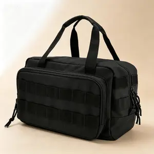 Heavy Duty 12-Inch Tool Bag, Multi-Purpose Work Bag for Mechanics Electrician Carpenters Builders Plumbers, Tactical Gear EDC Range Bag for Cars, Reusable Storage with Durable Construction, 12" x 7" x 7" Black