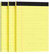3pcs Legal Pads 8.5 x 11, Notepads 8.5 x 11 College Ruled Notebook, Writing Pads of Paper,Yellow Note Pads, Memo Pad Papers Perforate Legal Notepads Narrow Ruled Line,30 Sheets/Pack