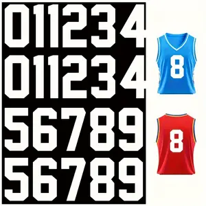 Jersey Style Digital Heat Transfer Stickers 0-9, Vinyl Stickers for T-Shirts/hoodies/backpacks, Handmade DIY Decoration Stickers