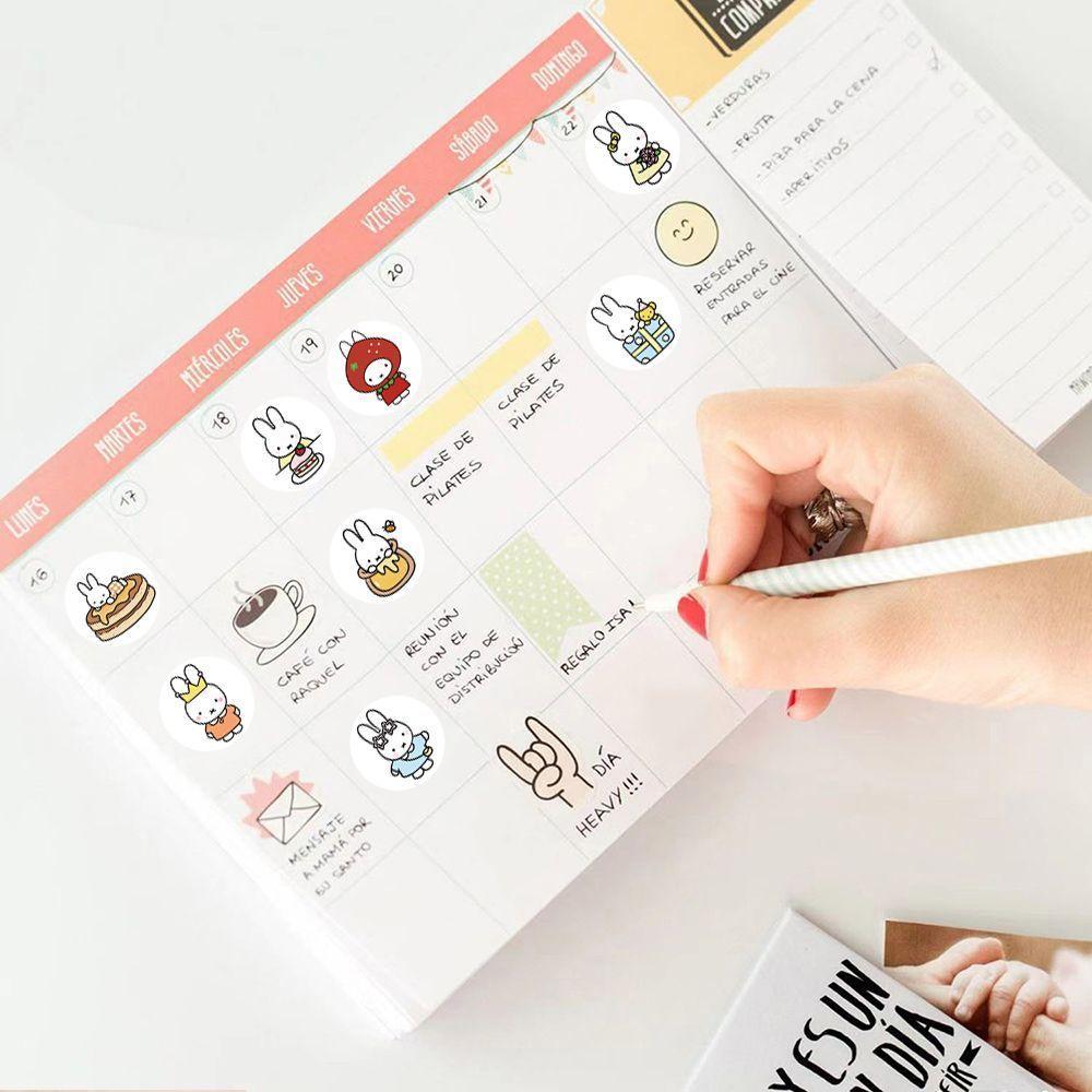 500Pcs Kawaii Miffy Rabbit Sticker Seal Sticker Cartoon Rabbit Roll Sticker Cartoon Ins-style Planner Decoration Gift