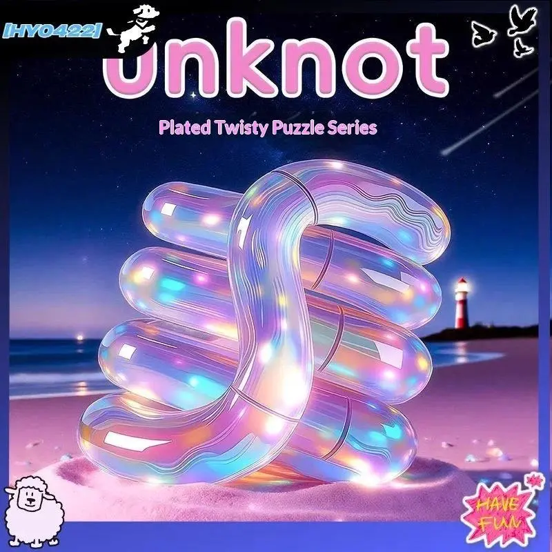 Unknot Electroplated Tangle Fidget Toy Temperature Sensitive Color Changing Luminous Stress Relief Focus Aid For Adults Office