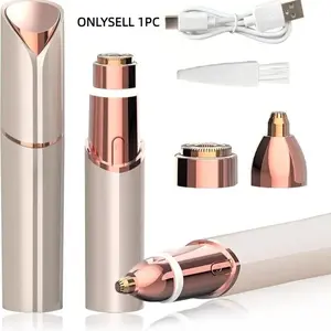 2-In-1 Multi-Functional Facial and Brow Trimmer, Electric Brow Trimmer, Lip and Body Hair Removal Tool, Facial Hair Care Tool, Women's Electric Razor