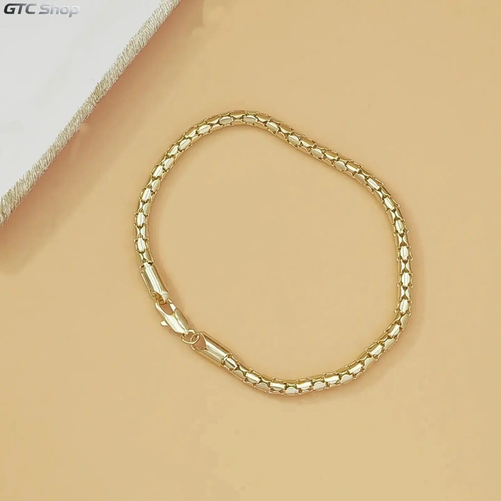 Dainty Gold Box Chain Bracelet for Women - 14K Gold Plated Thin Link Design, Minimalist Stackable Jewelry for Daily Wear, Birthday & Anniversary Gift