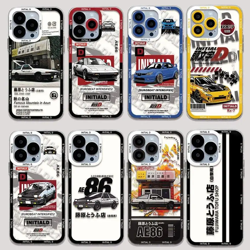 Cool Anime Initial D AE86 Personalized Transparent Protective Phone Case - High-Quality TPU, Full Cover Fit, Colorful iOS Accessory, Compatible with iPhone 17 Air, 16, 15, 14, 13, 12, 11 Pro Max Plus, Accessories, Impact Buffer