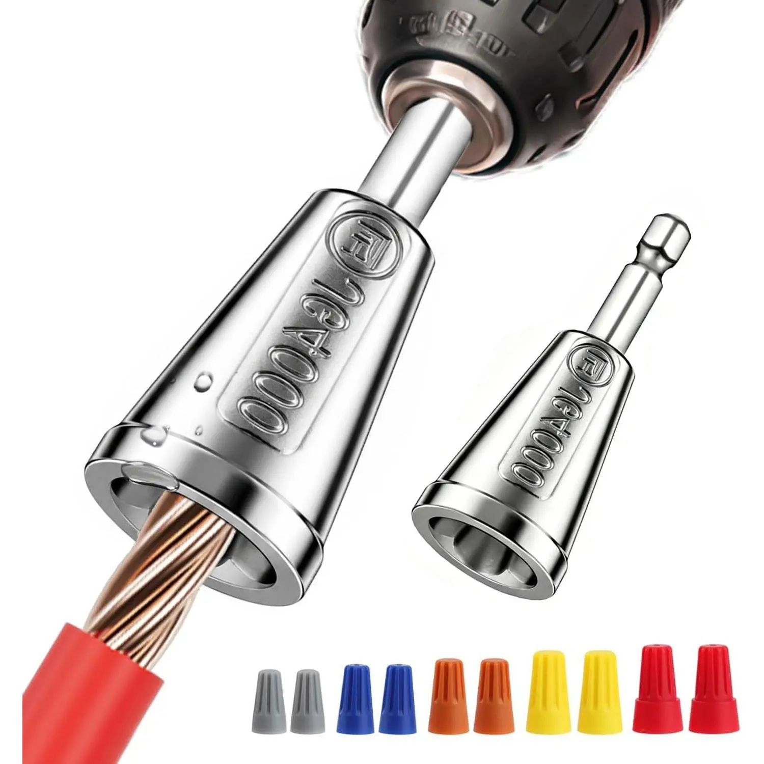 4Pcs Upgraded Wire Twister Tool for Drill, Compact Wire Nut Twister for DIY Home Electrical Repair, Lightweight Wire Nut Twister for Drill Compatible with 9-22 AWG Wire