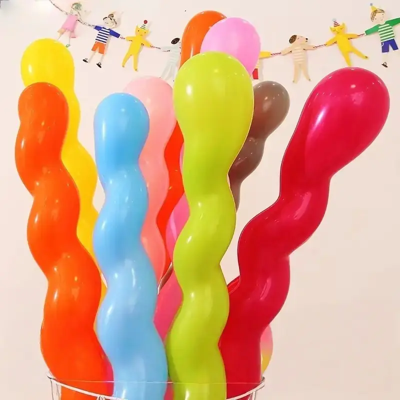 100 Colorful Spiral Twisted Balloons, Multicolor Latex Balloons, Balloon Party Supplies, Perfect for Birthday, Wedding, Holiday Party Decorations